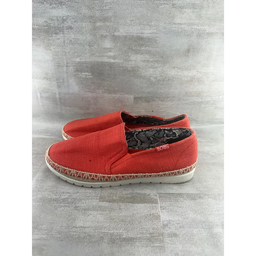 BOBS from Skechers B-Loved Women 7.5 Coral Red Slip On Espadrille Shoes 113091
